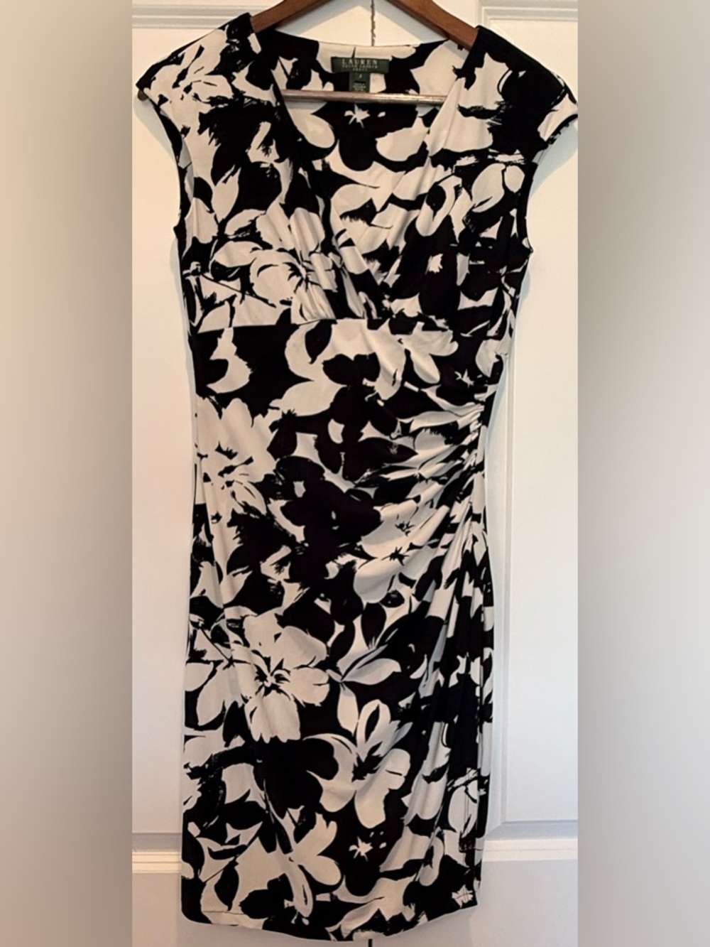 Lauren by Ralph Lauren Navy blue & White Floral Sheath Dress